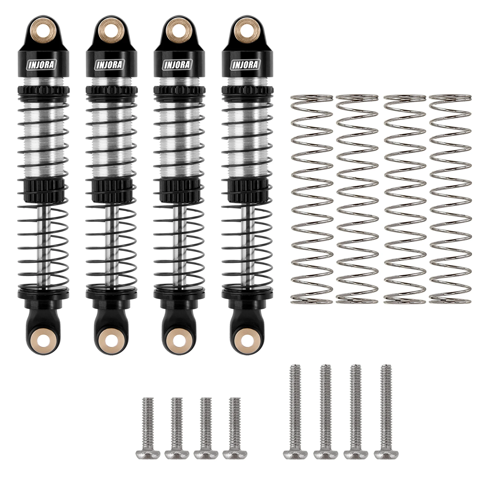 INJORA 59MM Lange Schroefdraad Schokdemper Oliedemper voor 1/18 RC Crawler TRX4M Upgrade (4M-42) - afbeelding 1