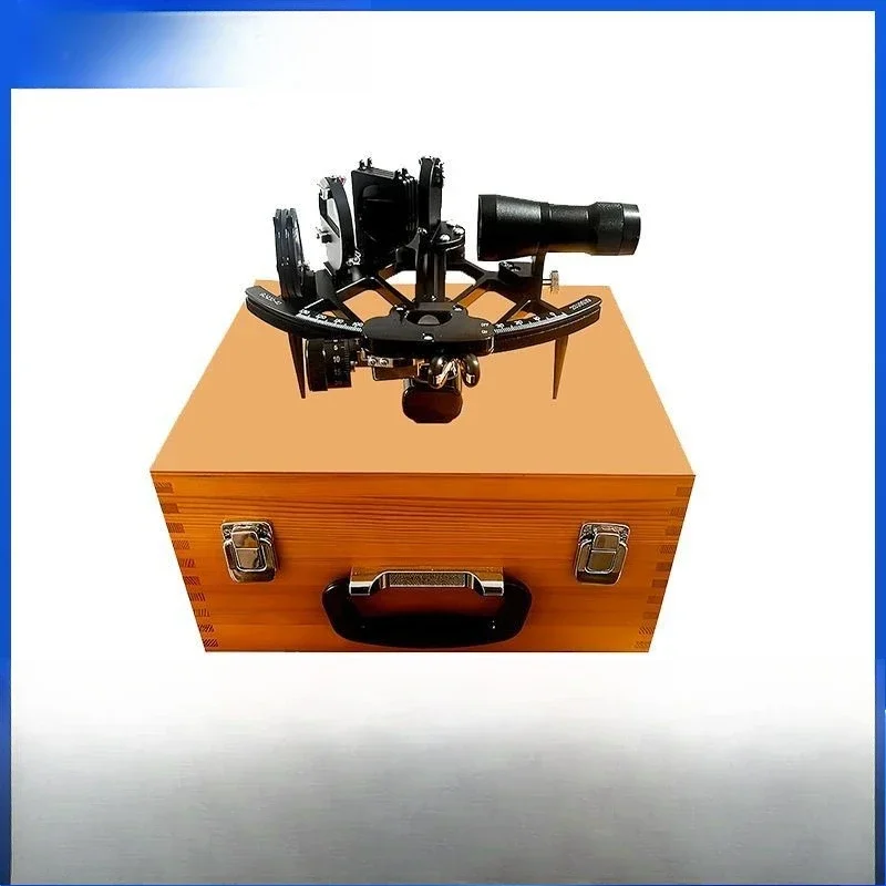 Marine nautical sextant, reflective optical angle measuring instrument