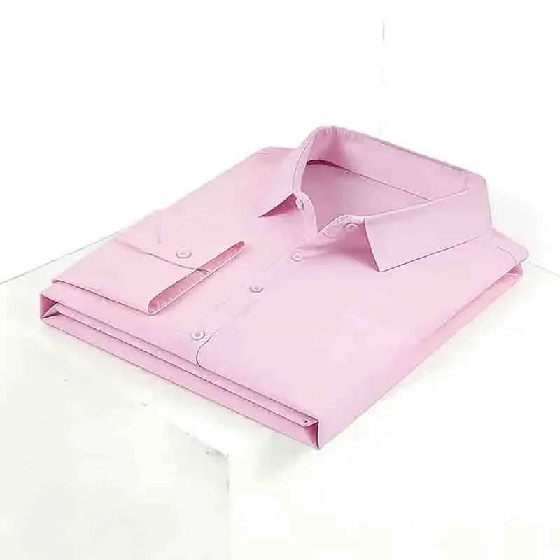 2026 Men's Solid  Long Sleeve Dress Shirt Slim Fit Non-iron Formal Business Button Down Shirt for Office view 5