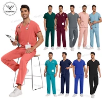 Venta al por mayor, conjuntos de uniformes médicos, traje elástico, artículos de enfermería para el cuidado de la salud, uniformes quirúrgicos Unisex, uniforme para mujer y hombre