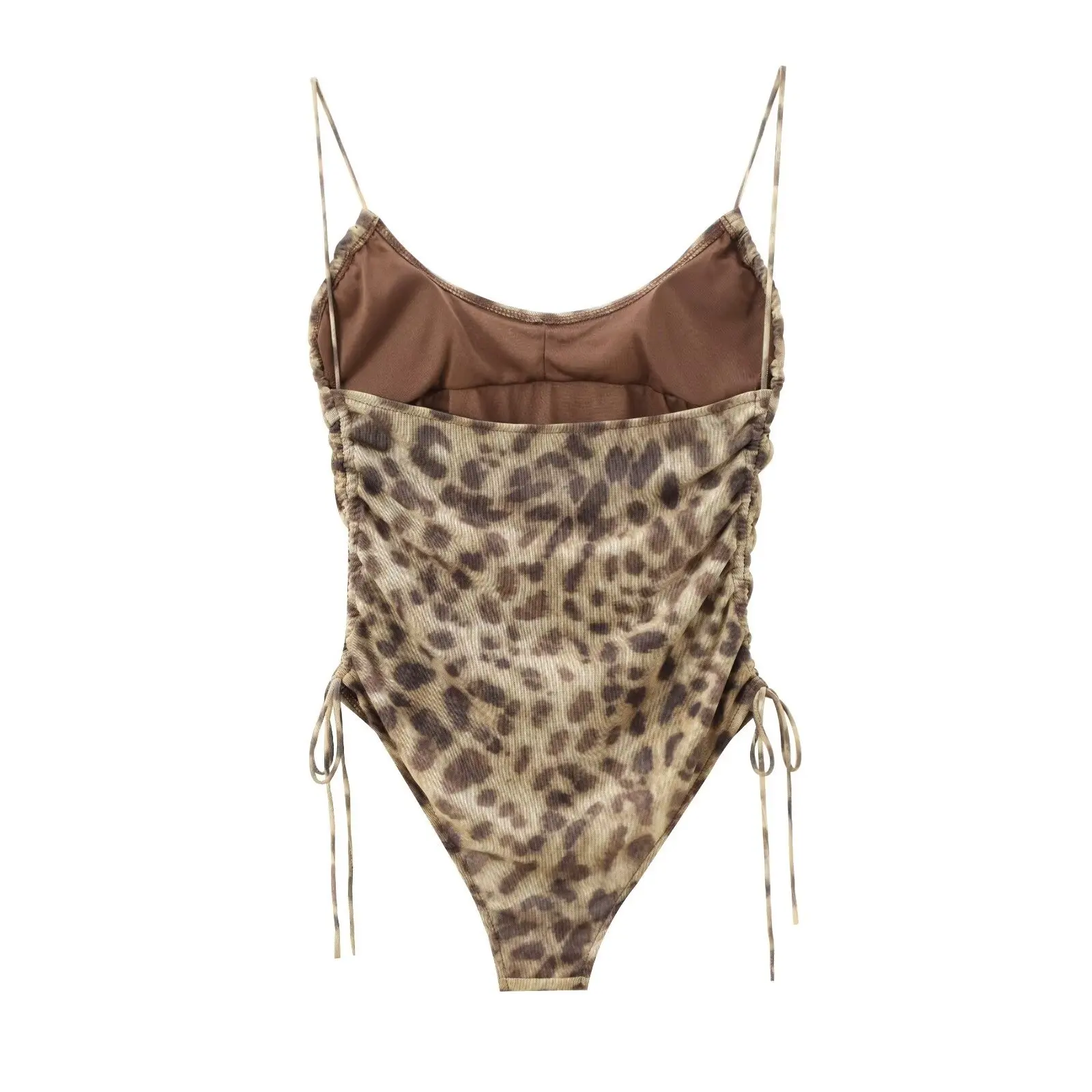 Leopardo Stappy Bodysuit das mulheres, malha Camis, macacão acolchoado