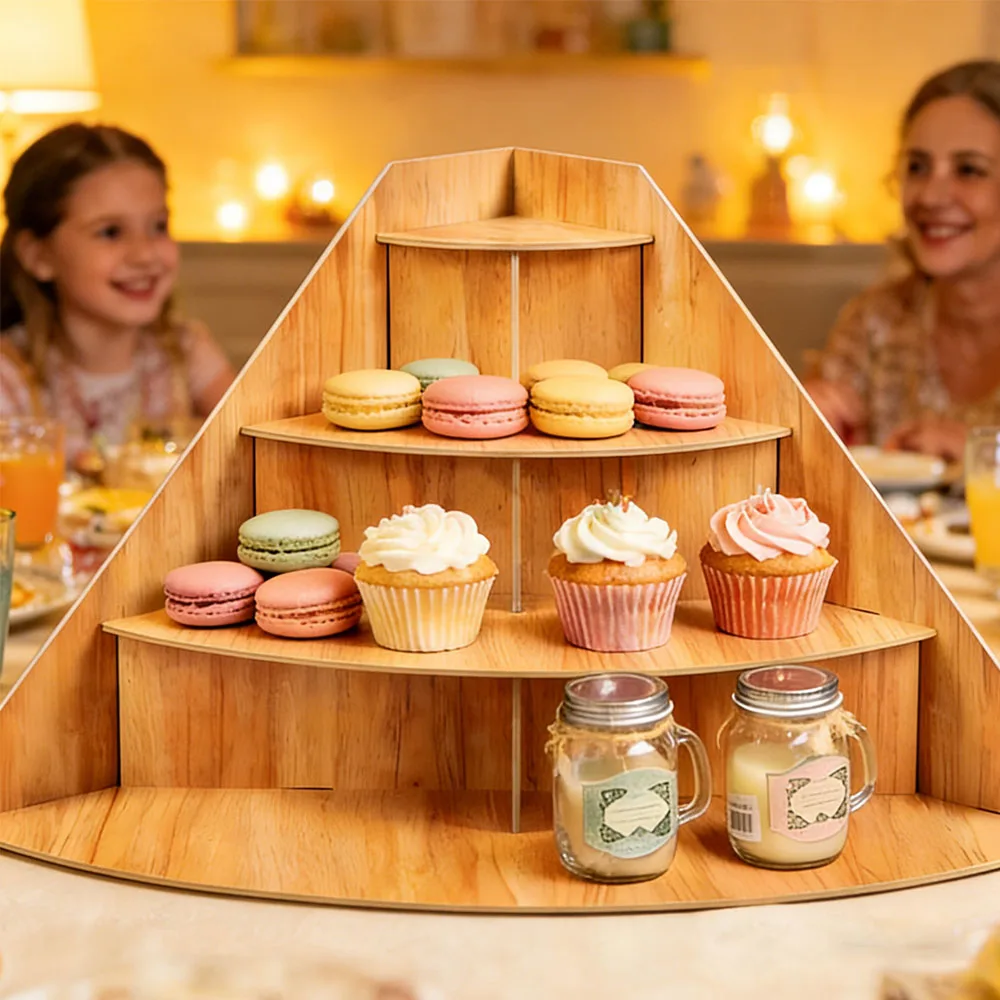 

4-layer Wooden Display Stand, Craft Exhibition Display Stand, Candle, Soap Cup, Mug Storage Wooden Stand