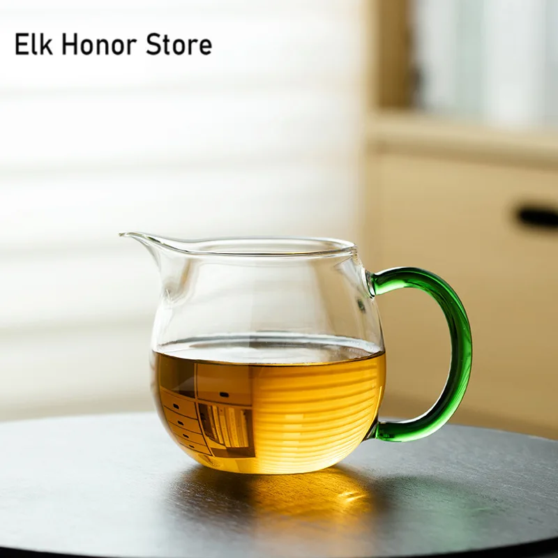 290ml High Borosilicate Glass Tea Pitcher Retro Heat-resistant Serving Cup Cha Hai Household Justice Cup Tea Items Gift Supplies