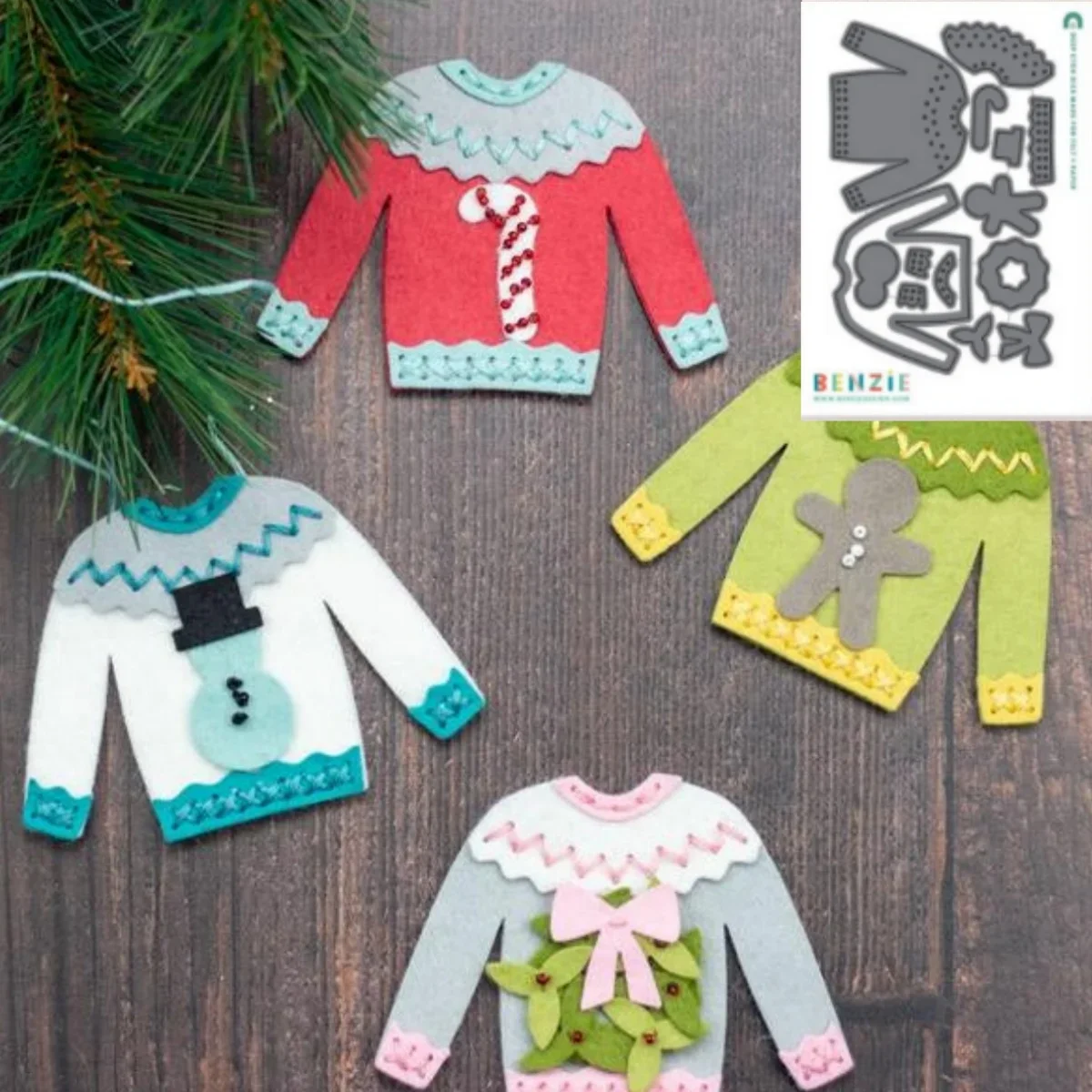 Kerst Gember Trui Vilt Sterven Nieuwe Stansmessen Voor DIY Scrapbook Craft Decoratie Sjabloon Levert Wenskaart