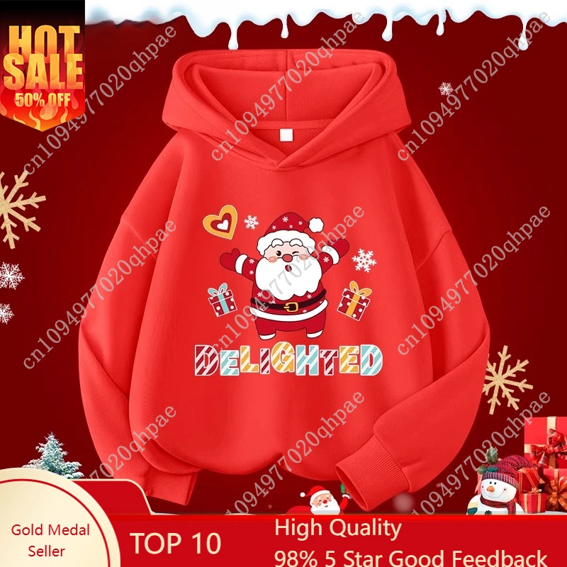 

Christmas Reindeer Best-selling Children Hooded Sweatshirt BoyGirl Autumn Winter Daily Outdoor Casual Loose Warm Soft Sportswear