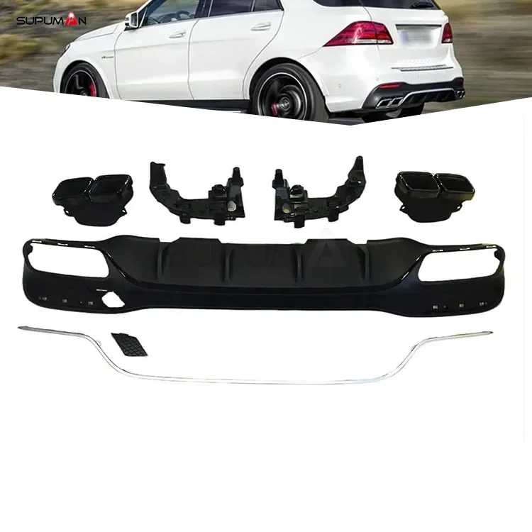 SPM Rear Bumper Face Kit for Mercedes benz w166 rear bumper diffuser body kit accessories GLE63 AMG style Facelift 2015-2018