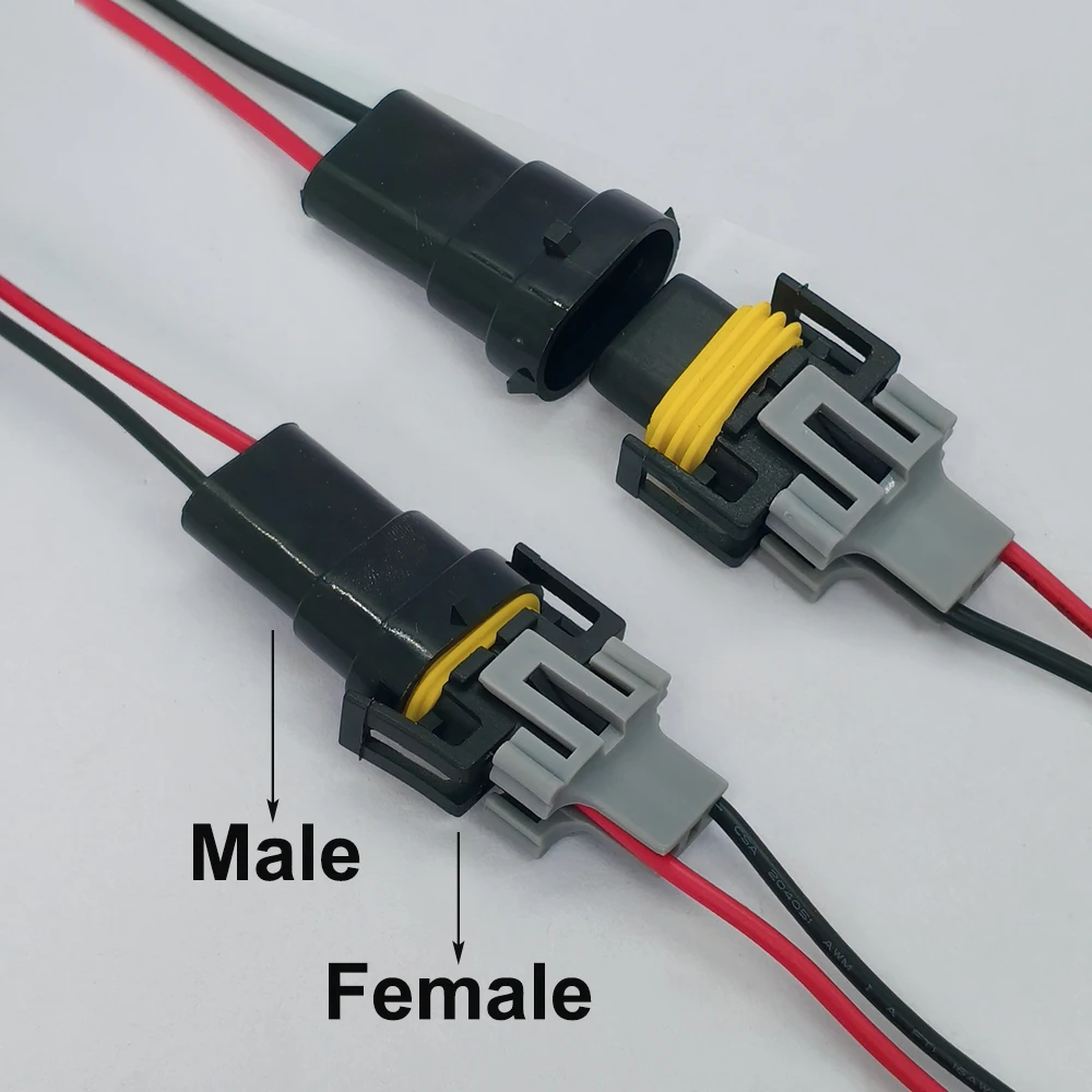 1 Stück 2-Pin H8 H9 Xenon-Lampen Blinker Nebelscheinwerfer Steckverbinder Männlich Weiblich mit 15cm Kabelbaum Adapterkabel – Detail 2