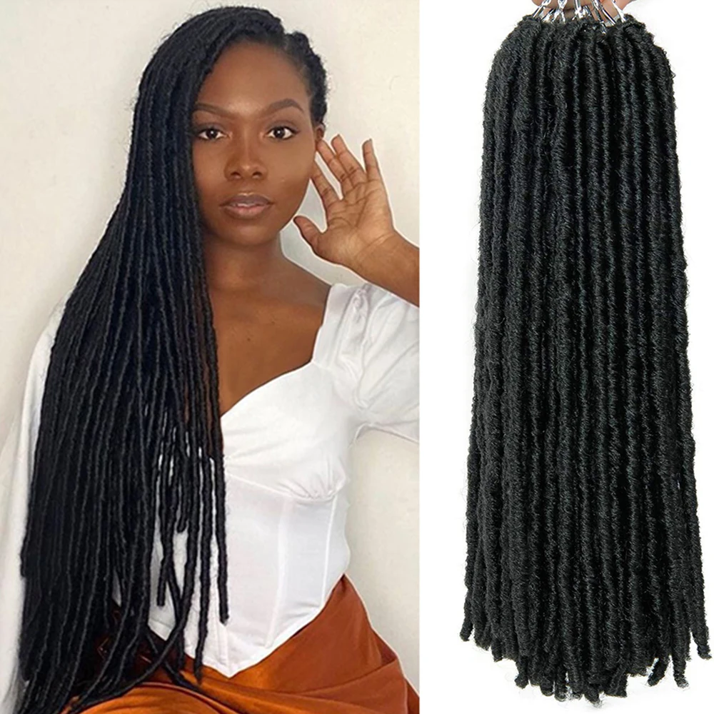 

18-дюймовые искусственные локоны богини, прямые цыганские локоны, вязанные крючком волосы, черные вязанные крючком косы, дреды, предварительно закрученные синтетические волосы для наращивания