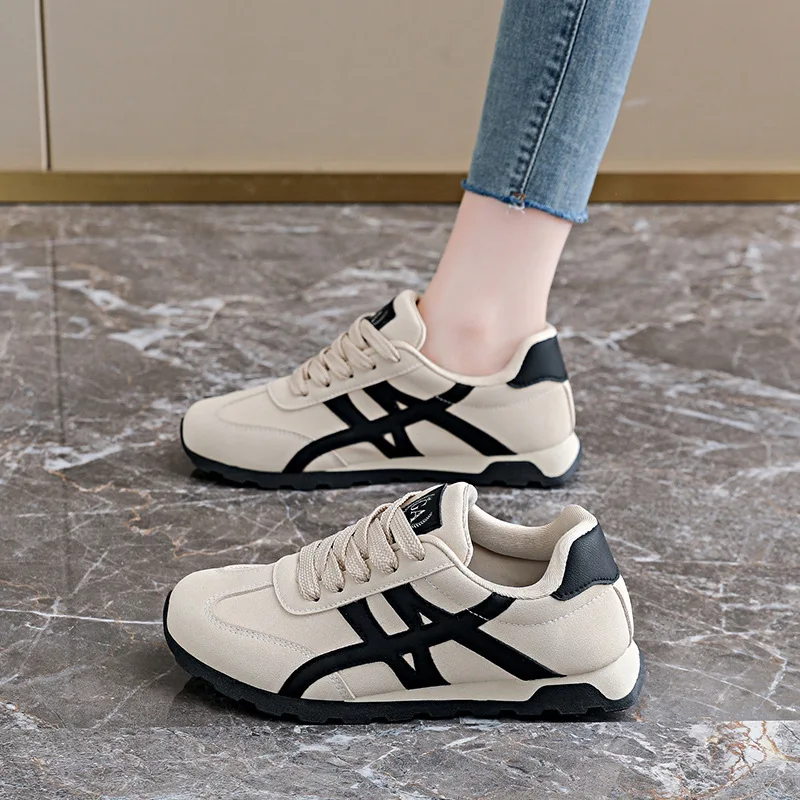 

Spring Summer New Casual Sneakers for Woman Solid Color Lace Designer Board Shoes Female Fashion Sports Zapatos De Mujer