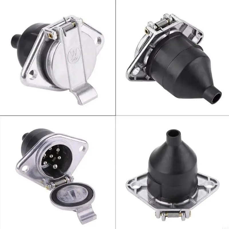 F1CF Flexible 24V 7 Hole Aluminum Power Socket Waterproof Automotive Outlet Easy to Use Great for Travel Vehicles & Trucks