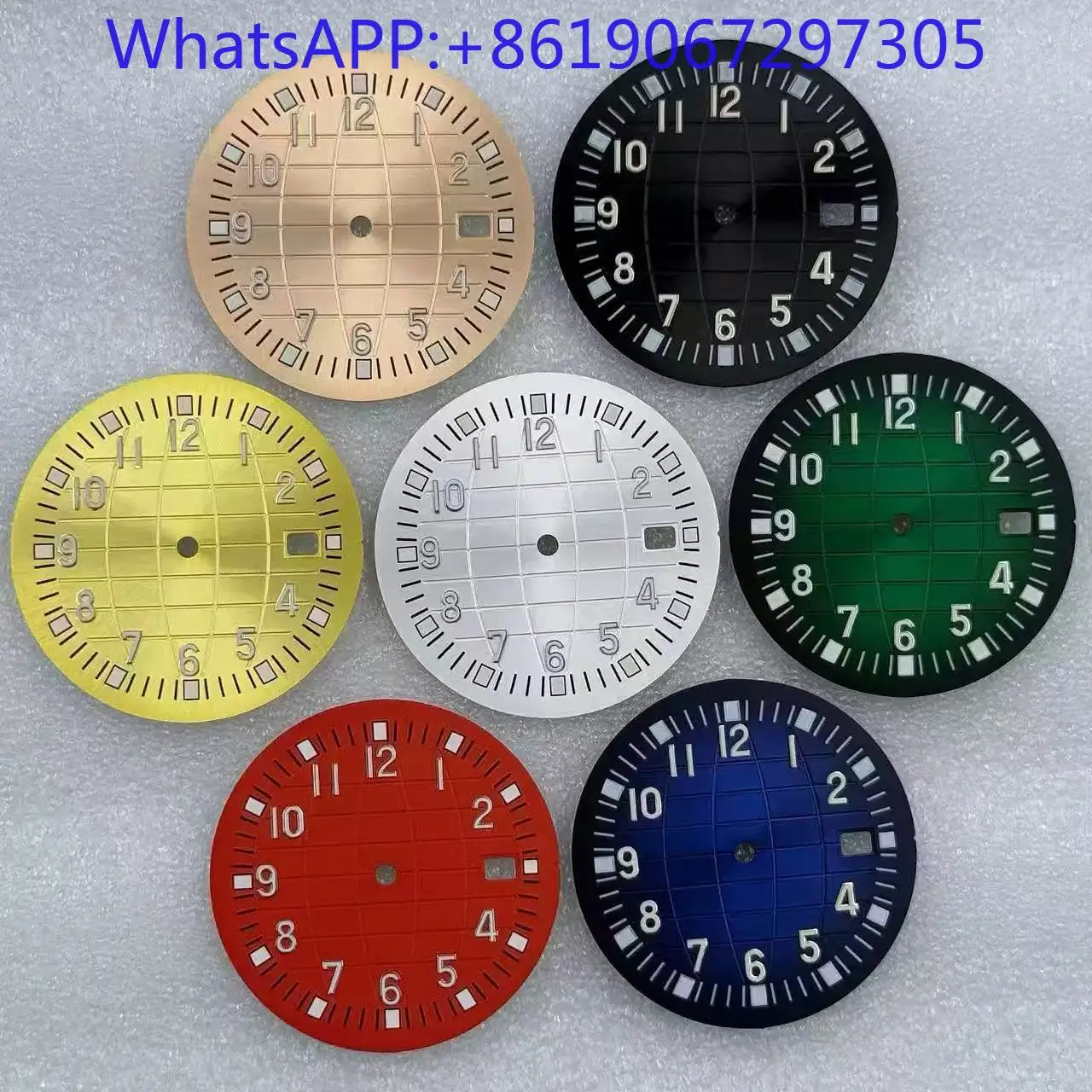 

New NH35 grenade pattern literal dial green luminous, dial diameter: 32mm for NH35 movement