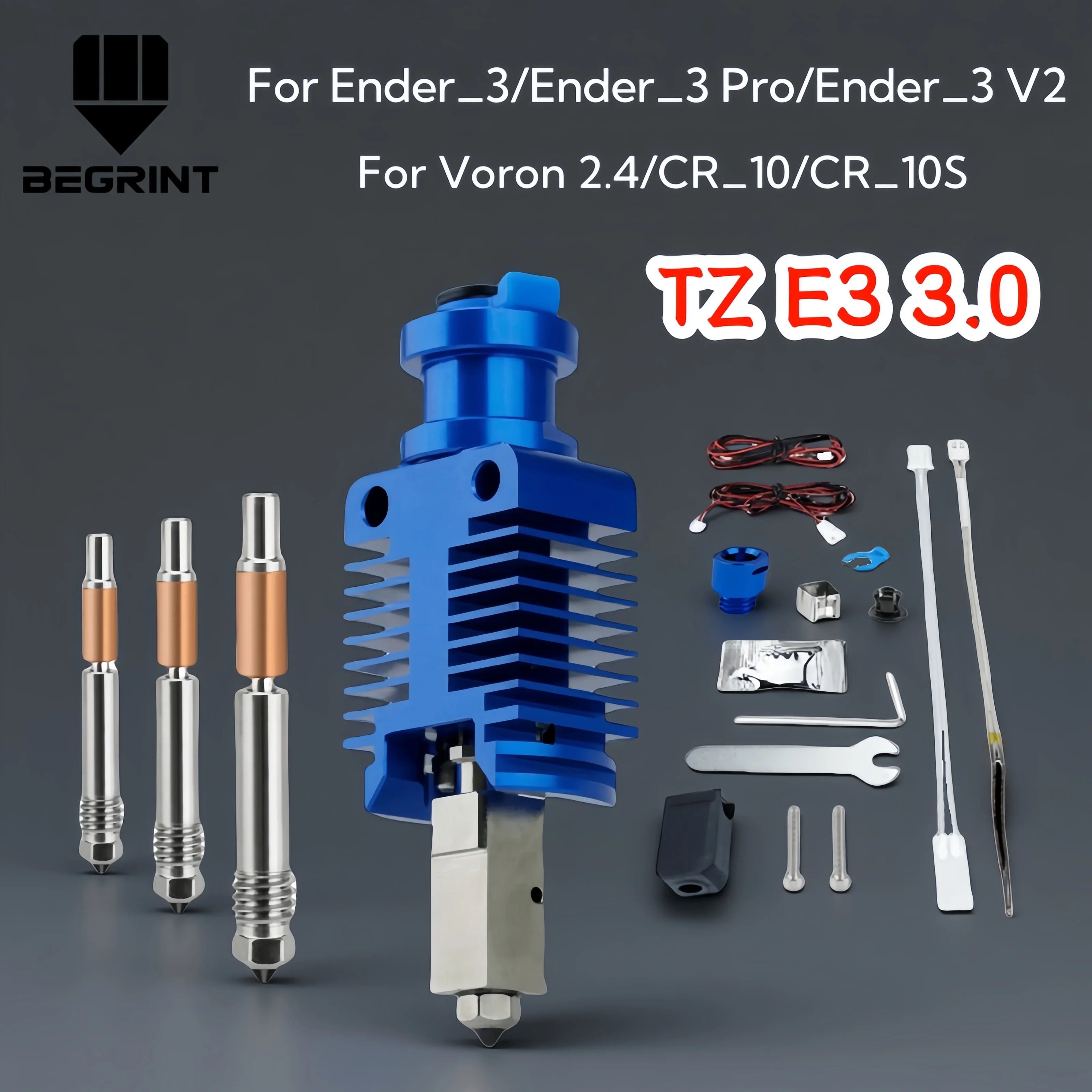 Upgrade 300°C High Speed Print Head TZ E3 3.0 Hotend Kit For Creality Ender 3/Ender 3 V2/CR10/CR10S/VORON 2.4 Hi-End Extruder