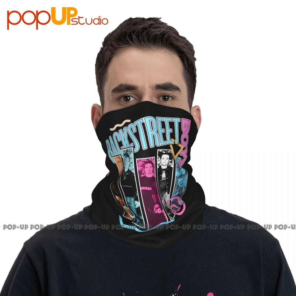 Backstreet Boys 90S Bar Photos Neck Gaiter Bandana Scarf Face Mask