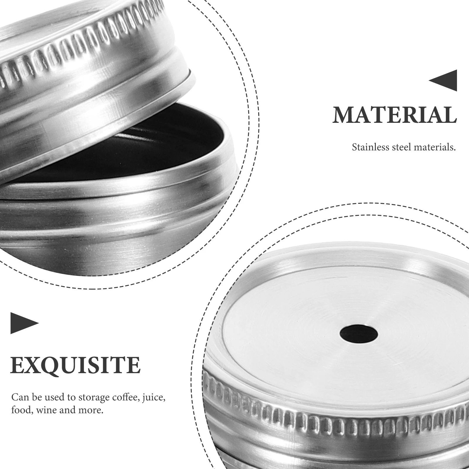 

2 Pcs Container Stainless Steel Mason Cup Travel Coffee Cups with Lids Drinks Metal Straws Jars