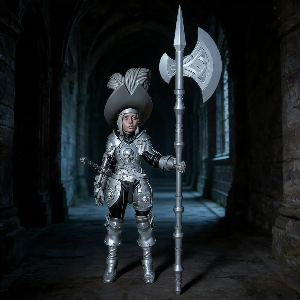 1/24/18/16/12 Warrior Resin Model Kit GK Micro 3D Printed Grey Model Statue, High Precision Resin Model Hand Uncolored