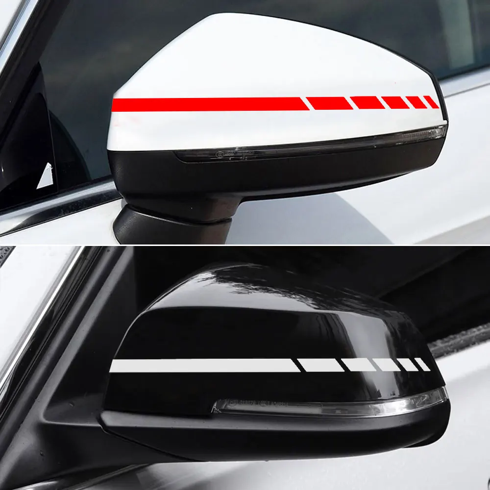 

4Pcs/Set Car Sticker Rearview Mirror Side Decal Stripe Vinyl Truck SUV Vehicle Body Accessories 20 x 0.7cm Universal