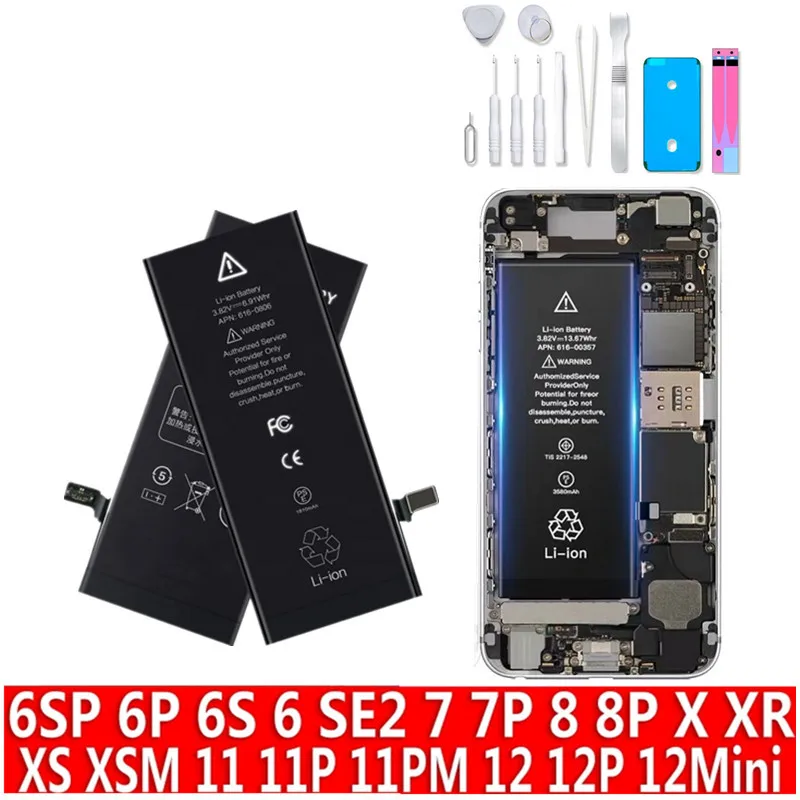 Replacement phone Bateria For iPhone  6 6S 7 8 Plus X XR XS Max 11 Pro max High Capacity Mobile Phone Battery