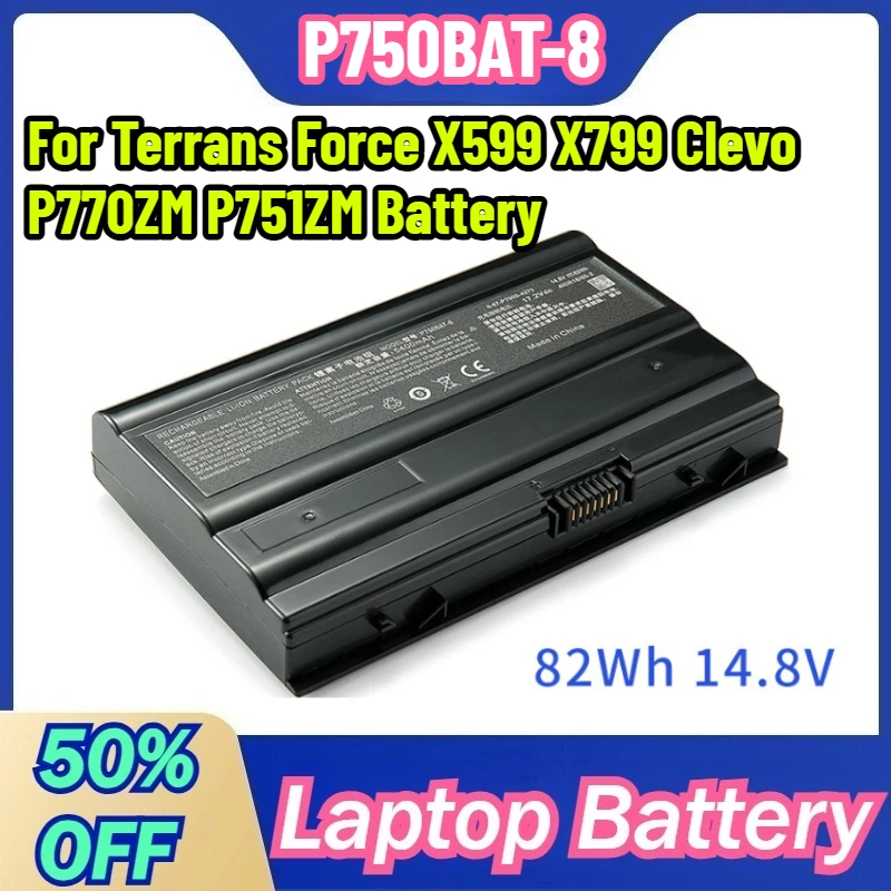 

High - Quality Lithium - Battery P750BAT - 8 for Terrans Force X599, X799, Clevo P770ZM, P751ZM Laptop Batteries