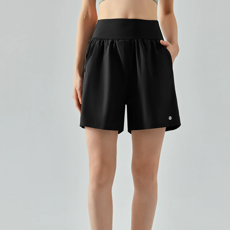 HSOUL YOGA High-Waisted Yoga Shorts with Tummy Control and Elastic Waistband for Comfortable Fit Shorts with Side Pockets