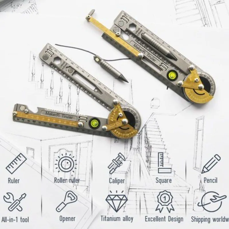 New Multifunctional Woodworking Angle Finder, Horizontal Protractor Marking Ruler for Carpenter