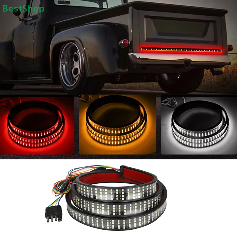 

Truck Tailgate Light Bar 60 Inch LED Strip For Pickup Trailer SUV Full Function Brake Reverse Turn Signal Tail Lamp Waterproof