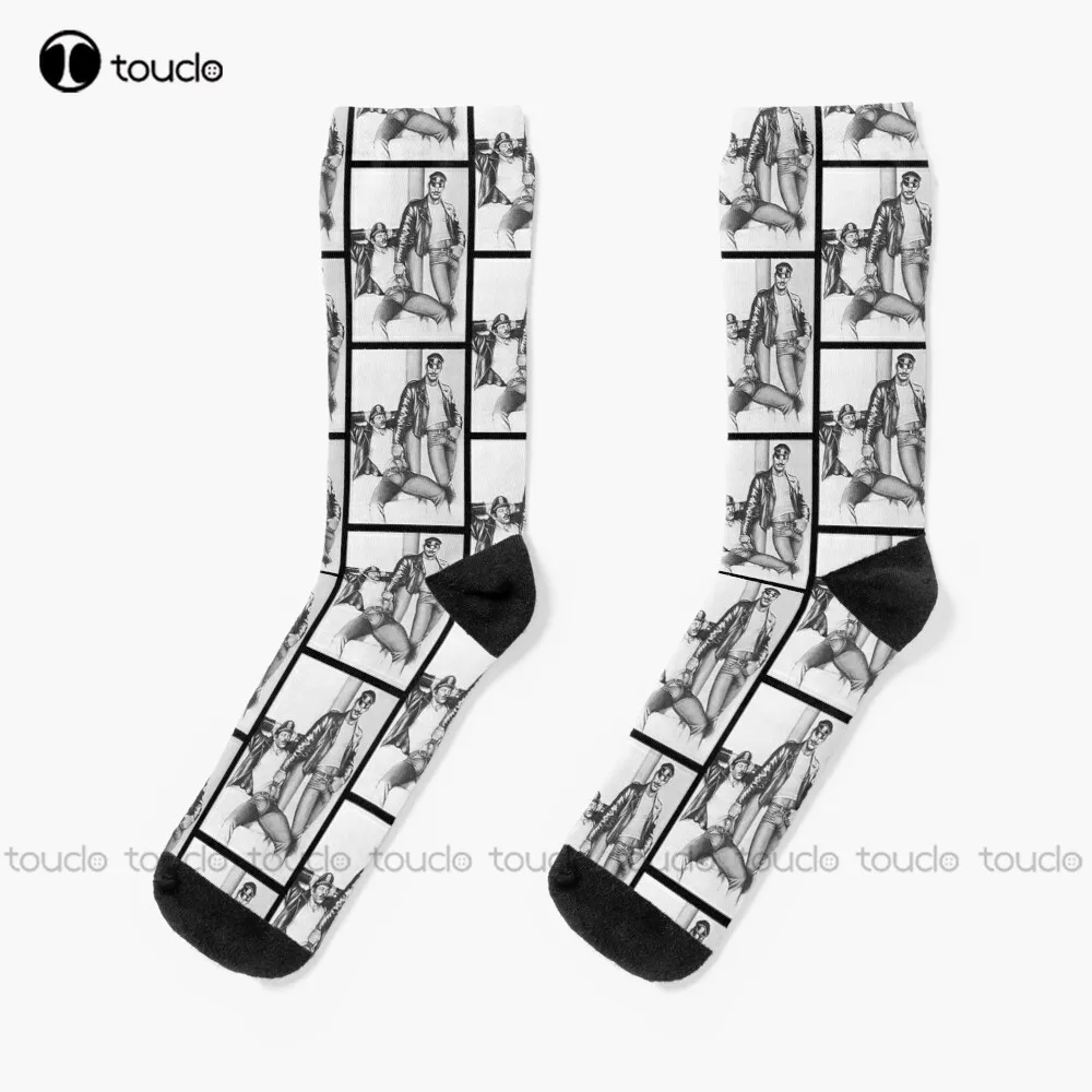 Vintage Tom Of Finland - Frisky Duo Socks Cycling Socks Personalized Custom Unisex Adult Teen Youth Socks 360° Digital Print Art