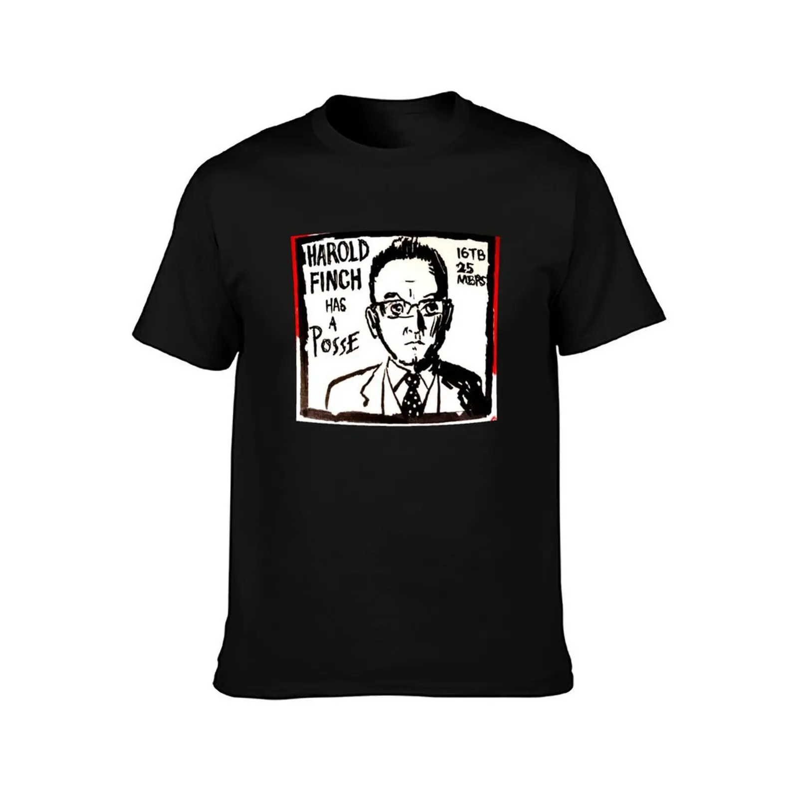 Harold Finch has a Posse T-Shirt Summer Casual Cotton Tee Oversized Streetwear Tops Vintage Graphic Print Unisex Men Women