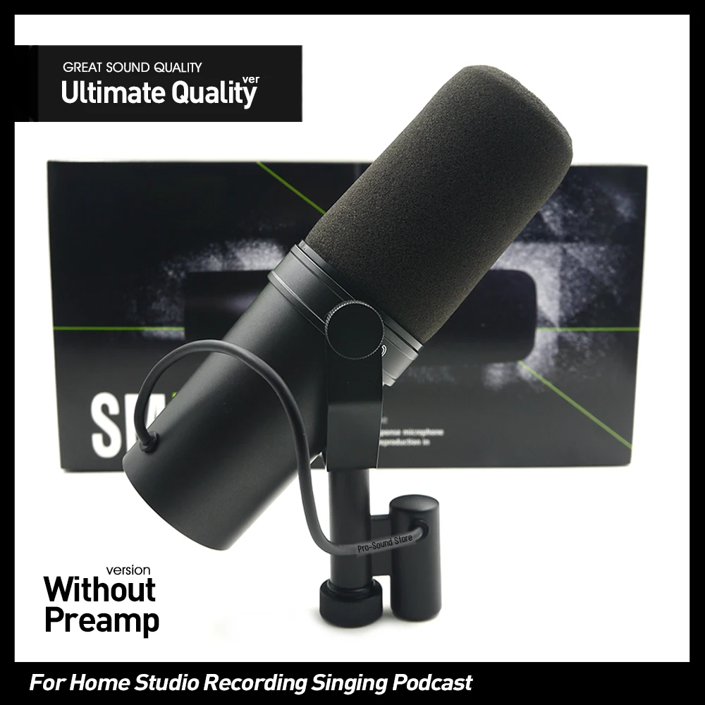 SM7B 최고급 다이나믹 보컬 마이크, 선택 가능한 주파수 응답으로 팟캐스팅, 홈 스튜디오 녹음, 방송에 적합