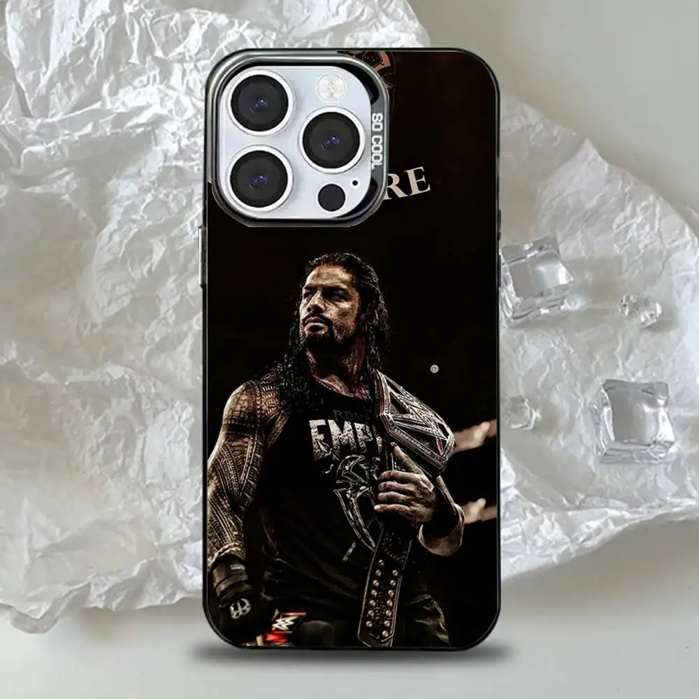 Чехол для телефона Roman Reigns для iPhone 16,15,14,13,12,11, Pro, Max, Plus, Mini, XS, SE, черный матовый жесткий бампер с защитой от падения