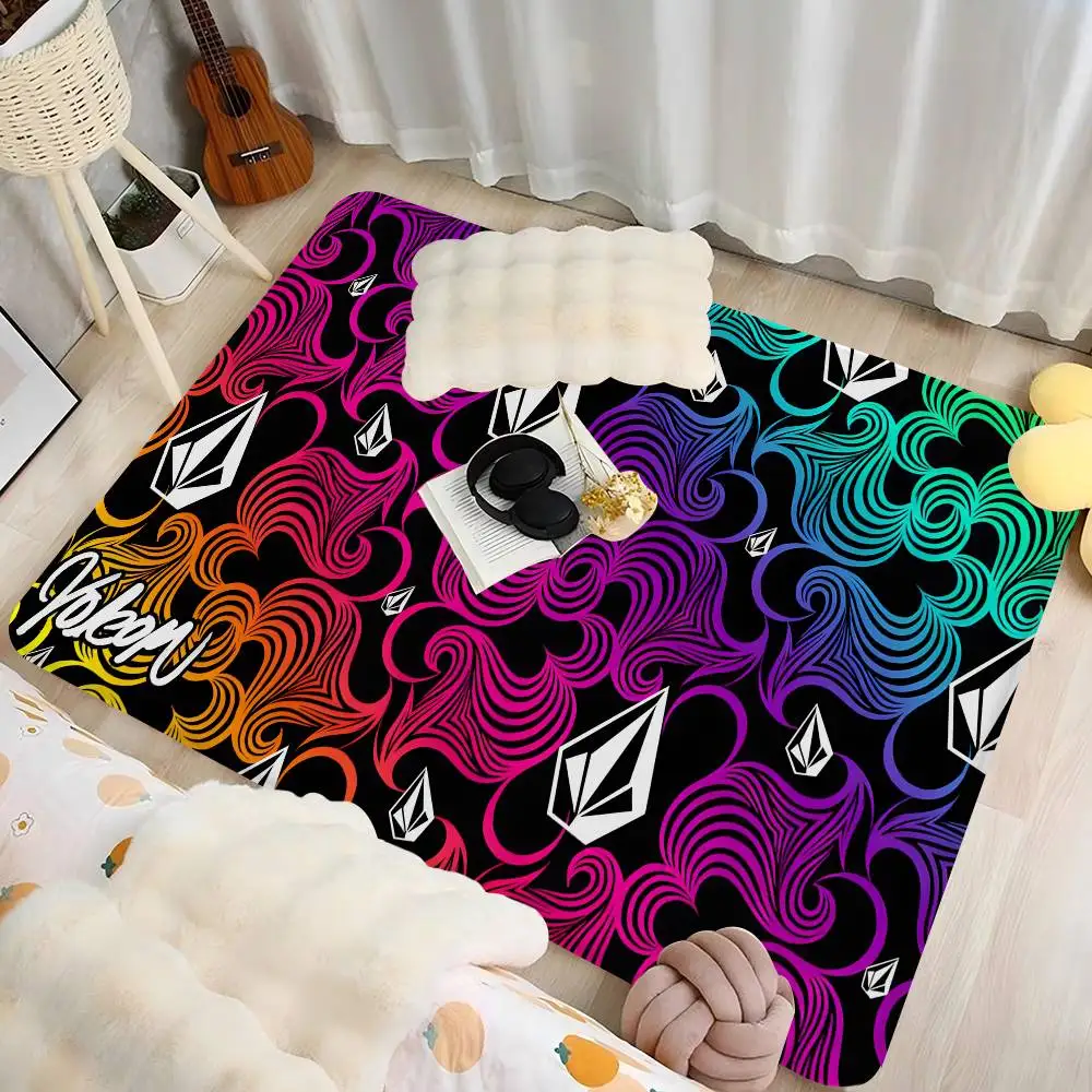 V-Volcom LOGO Floor Mat Kids Room Bedroom Decoration Balcony Anti-Slip Doormat Living Room Welcome Rug