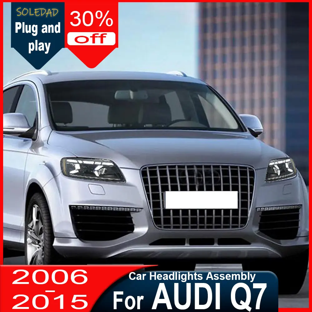

Car Styling HeadLamp for Audi Q7 2006 2007 2008 2009 2010 2011-2015 LED Headlight DRL Projector Lens Dynamic Auto Accessories