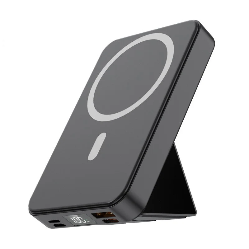 10000mAh Magnetic Fast Charging Power Bank with Digital Display, USB Portable Phone Charger, Charge 2 Devices Simultaneously, Built-in Foldable Stand, Airline Safe for Travel, LED Power Indicator, Compatible with iPhone 15/15 Plus/15 Pro/15 Pro Max, iPad,