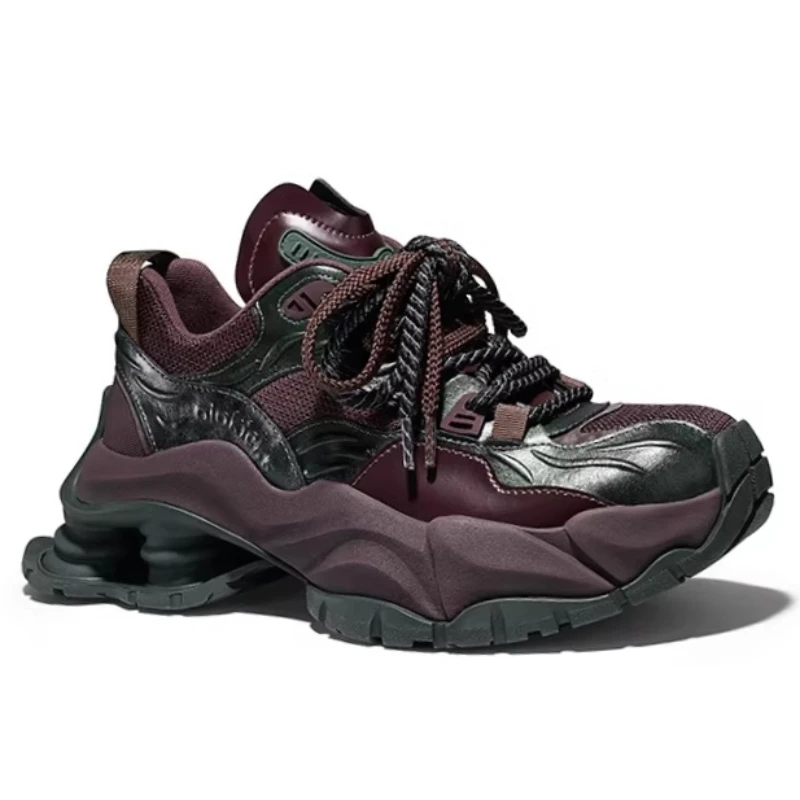 

Модные массивные кроссовки унисекс из натуральной кожи, повседневные кроссовки в стиле «дади», роскошные кроссовки на толстой подошве с увеличением роста