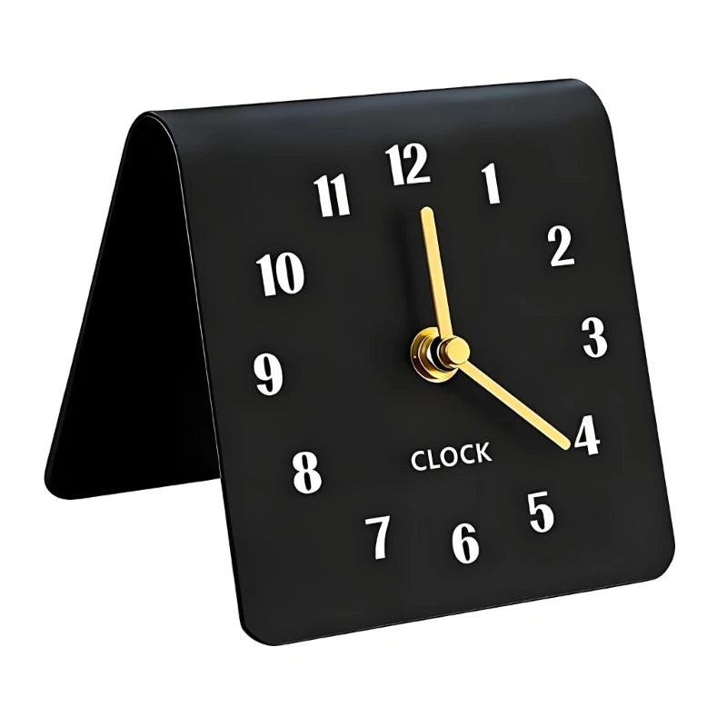 Artistic Quiet Operations Desk Analog Clock Acrylic Case Battery Operated For Living Room Bedroom Mantels Decoration J0MC