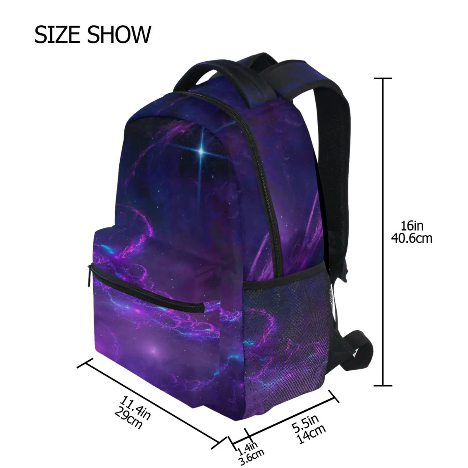 Starry Sky Print Schoolbag para crianças, mochila de luxo, adequado para meninos e meninas, bolsa para laptop, juventude, volta às aulas