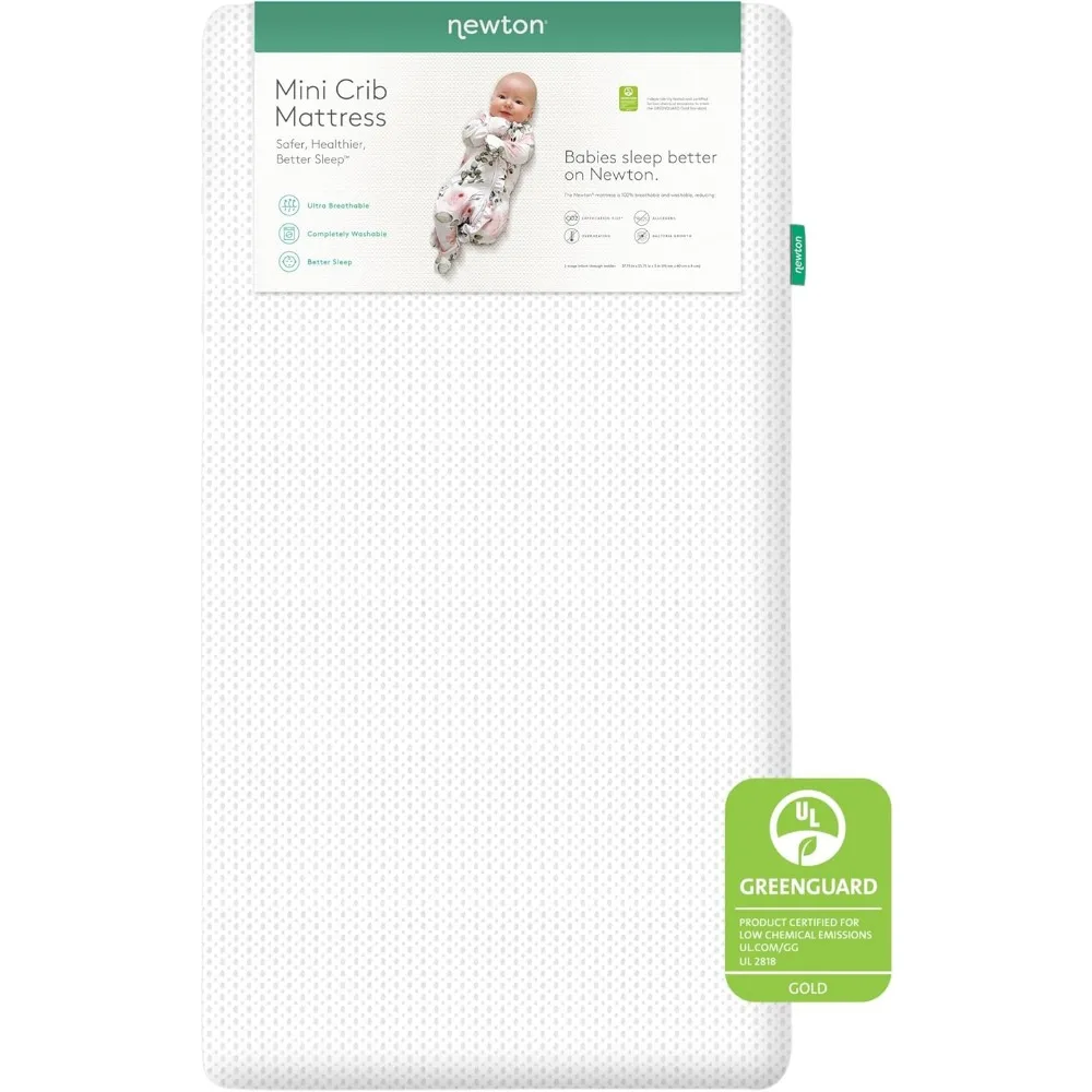 

Mini Crib Mattress 24"" X 38"" - Ultra-Breathable Proven To Reduce Suffocation Risk, 100% Washable - Removable Cover Included,