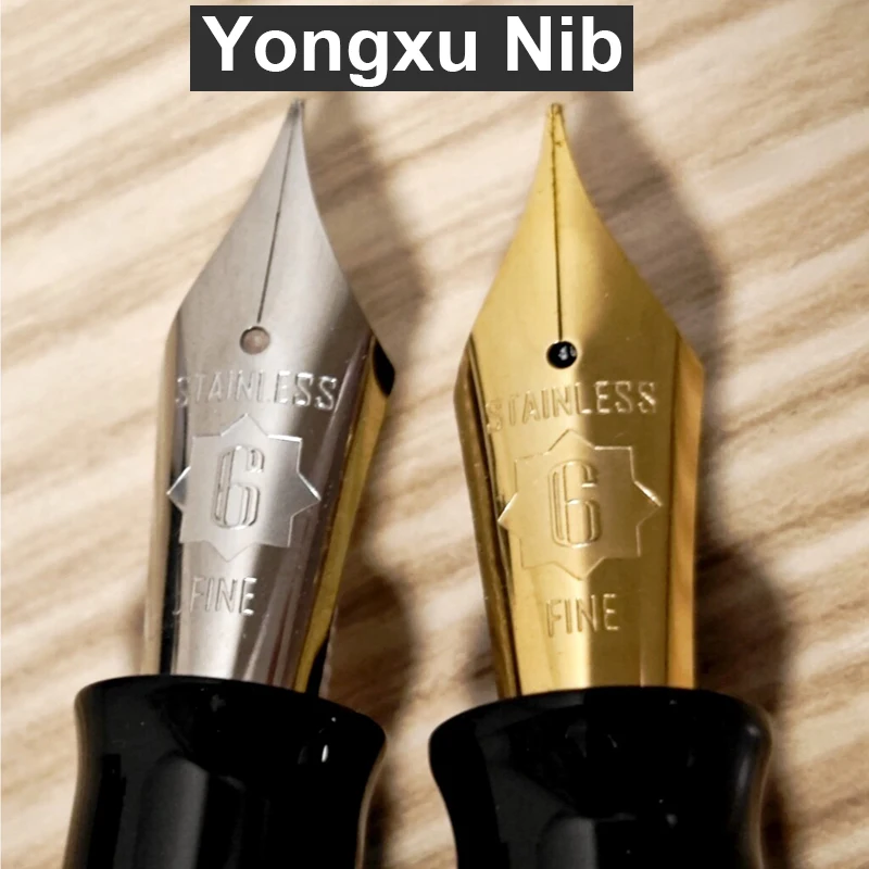 새로운 Yongxu 296 아크릴 클래식 레플리카 듀오폴드 만년필 No.6 닙 워터피스 버튼 투 잉크 비즈니스 필기구 선물