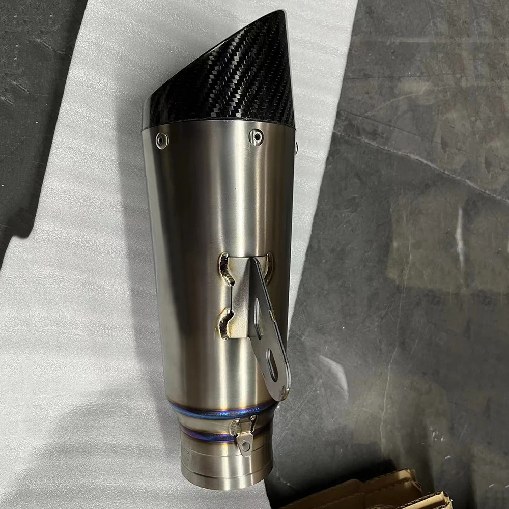 

Universal 60MM Motorcycle Exhaust Pipe Carbon Fiber Titanium Alloy Scooter Escape Muffler DB Killer