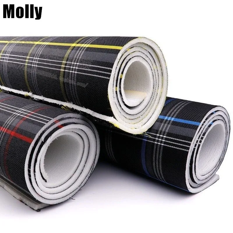 

Ткань для автомобильных сидений в ретро-клетку 100x150 см с пенополиуретановой подложкой, ткань для обшивки дверных панелей автомобиля, ткань для модификации интерьера автомобиля, ткань для гоночных сидений в клетку