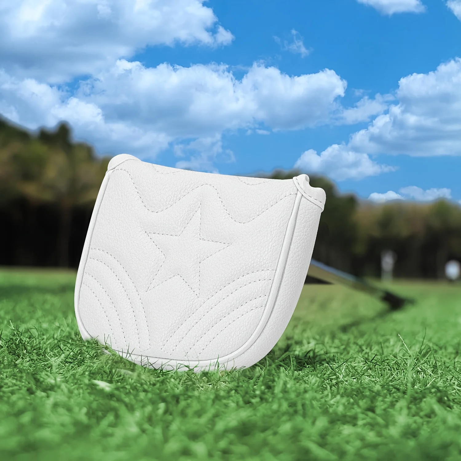 White Putter Head Cover Compatible for Putter - Durable Protective Clubhead, Elegant for Training Drills image 2