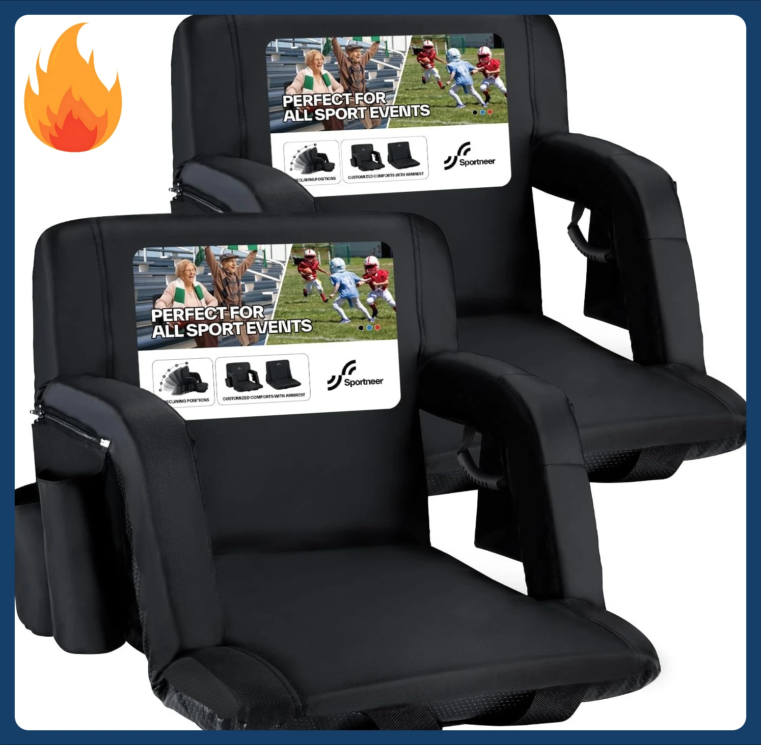 

[Скидка на цена! ] Стадиевые сиденья с поддержкой спины: удобная подушка толщиной 2,5 дюйма, 6, отбеливающее сиденье с регулируемым углом и подлокотником - 2