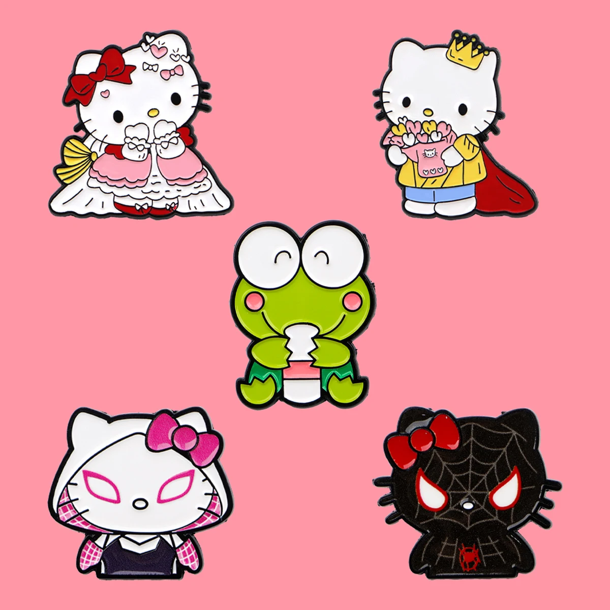 لطيف الكرتون القطط المينا دبابيس مضحك الحيوانات الضفدع بروش التلبيب شارة بدبوس على ظهره الملابس والاكسسوارات هدايا مجوهرات الأزياء #1