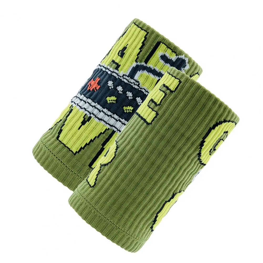 Sports Wristbands 1 Pair Protective Ergonomic Cartoon Printed Stretchable Volleyball Sweat Wrist Bands for Sports