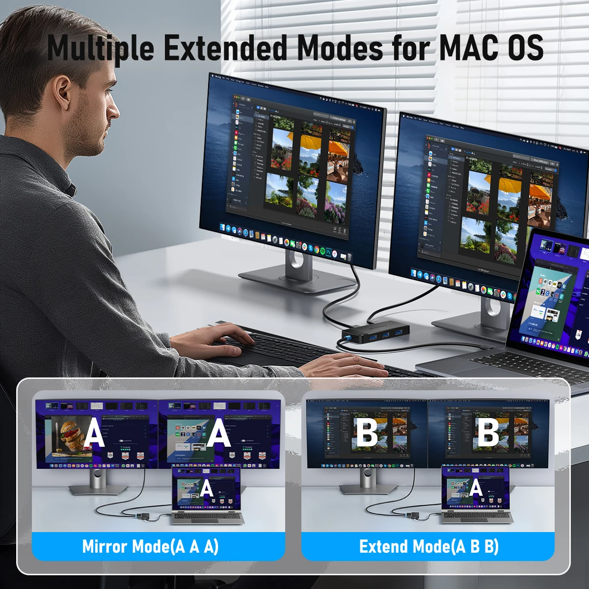 Lemorele Hub USB C 6 en 1, Est - Docking Station Dual Monitor Dp Hdmi reseña y precio