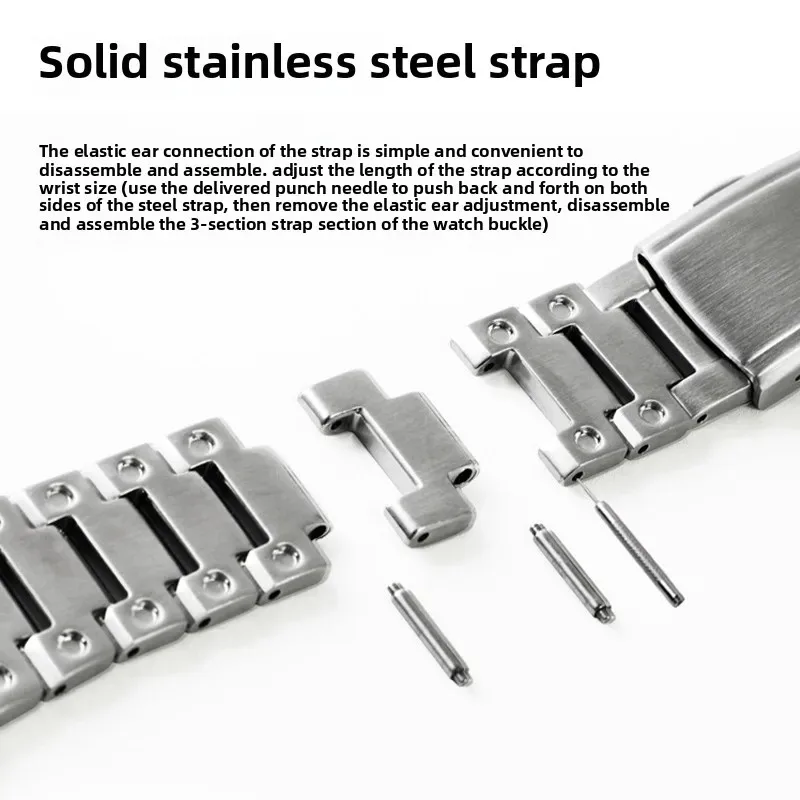 DW5600 طقم عصري الفولاذ المقاوم للصدأ حزام الساعات ل كاسيو G-SHOCK GW-B5600 DW-5600 الرجال تعديل حزام ساعة سيليكون الحافة المعدنية