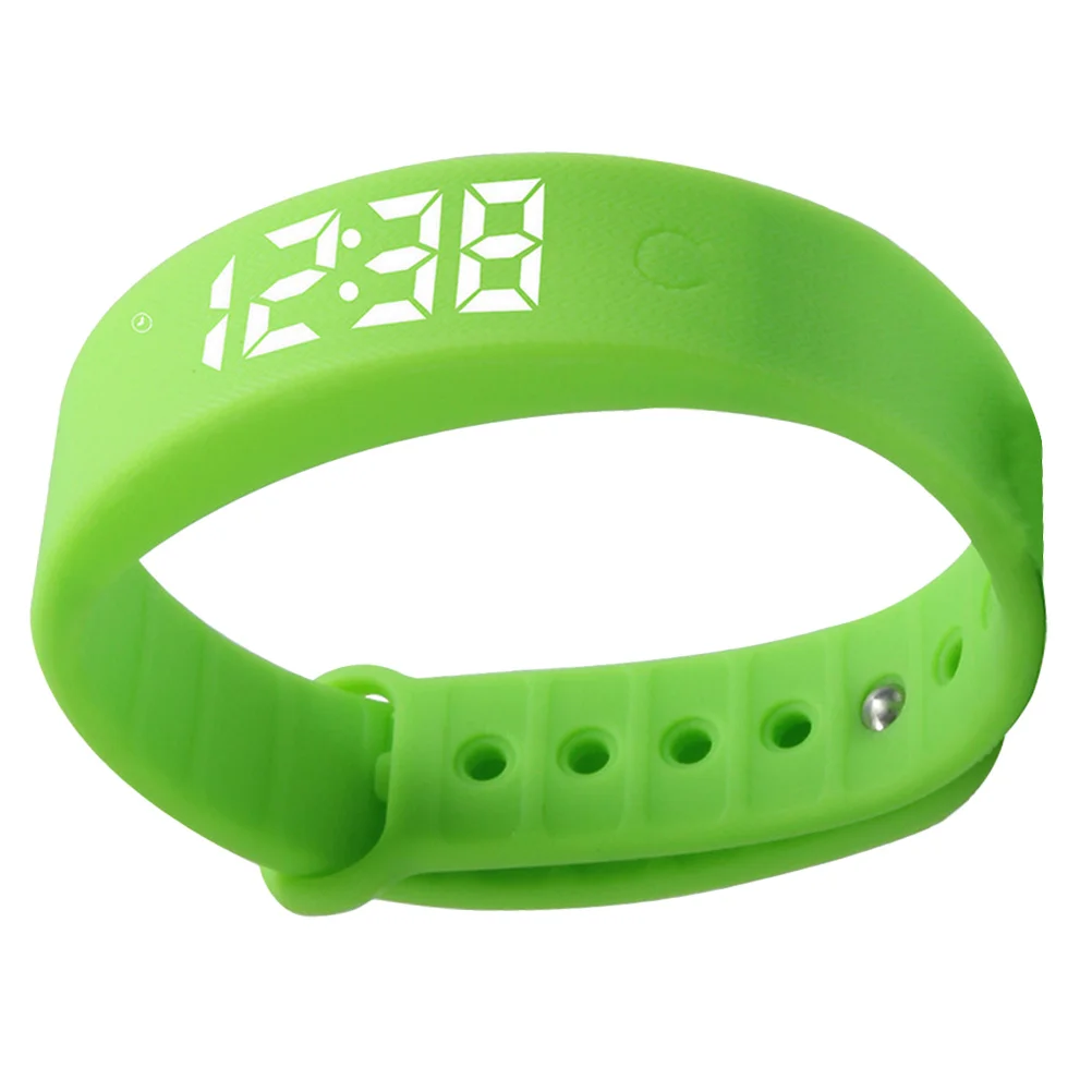 Mannen Vrouwen Waterdichte Sport Stappenteller Fitness Armband Groene LED Touch Polsband Temperatuur Monitoring Zwemmen