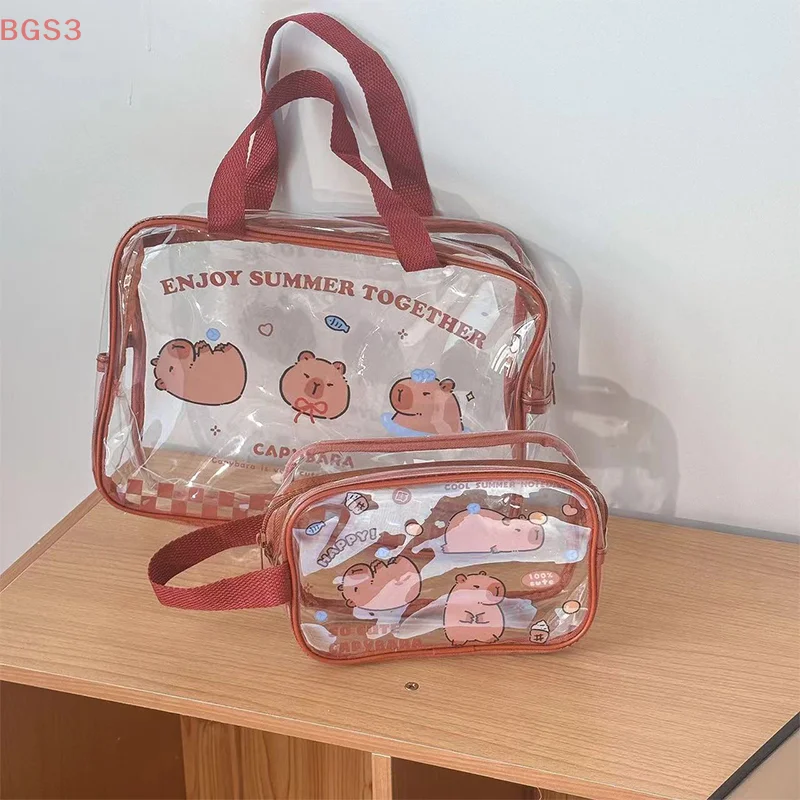 حقيبة مستحضرات التجميل الشفافة، حقائب مكياج بسيطة، سعة كبيرة، حقيبة بسحاب، حقائب تخزين للسفر، حقائب أدوات الزينة، حقيبة مكياج لطيفة