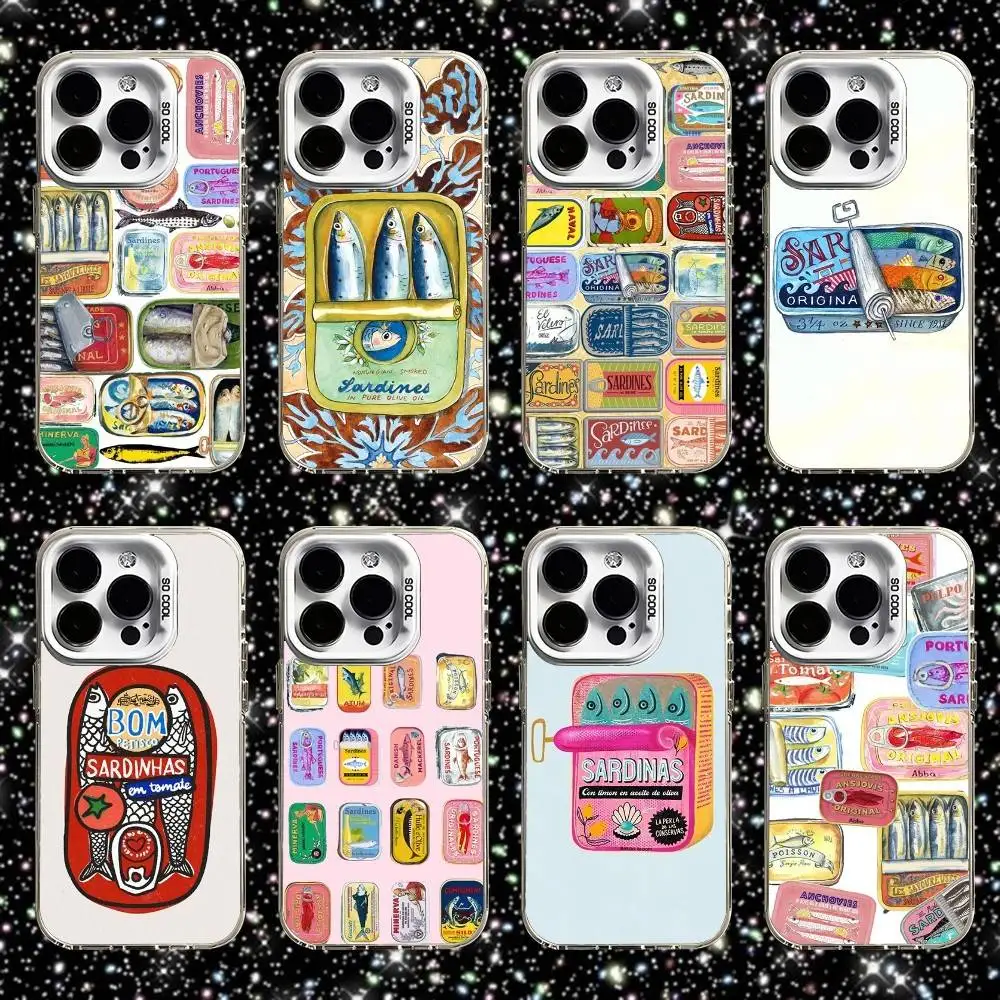 

Sardines Canned Phone Case For iPhone 16,15,14,13,12,11,Pro,XS,Max,Plus,Mini,SE White Candy Matte Shockproof Cover