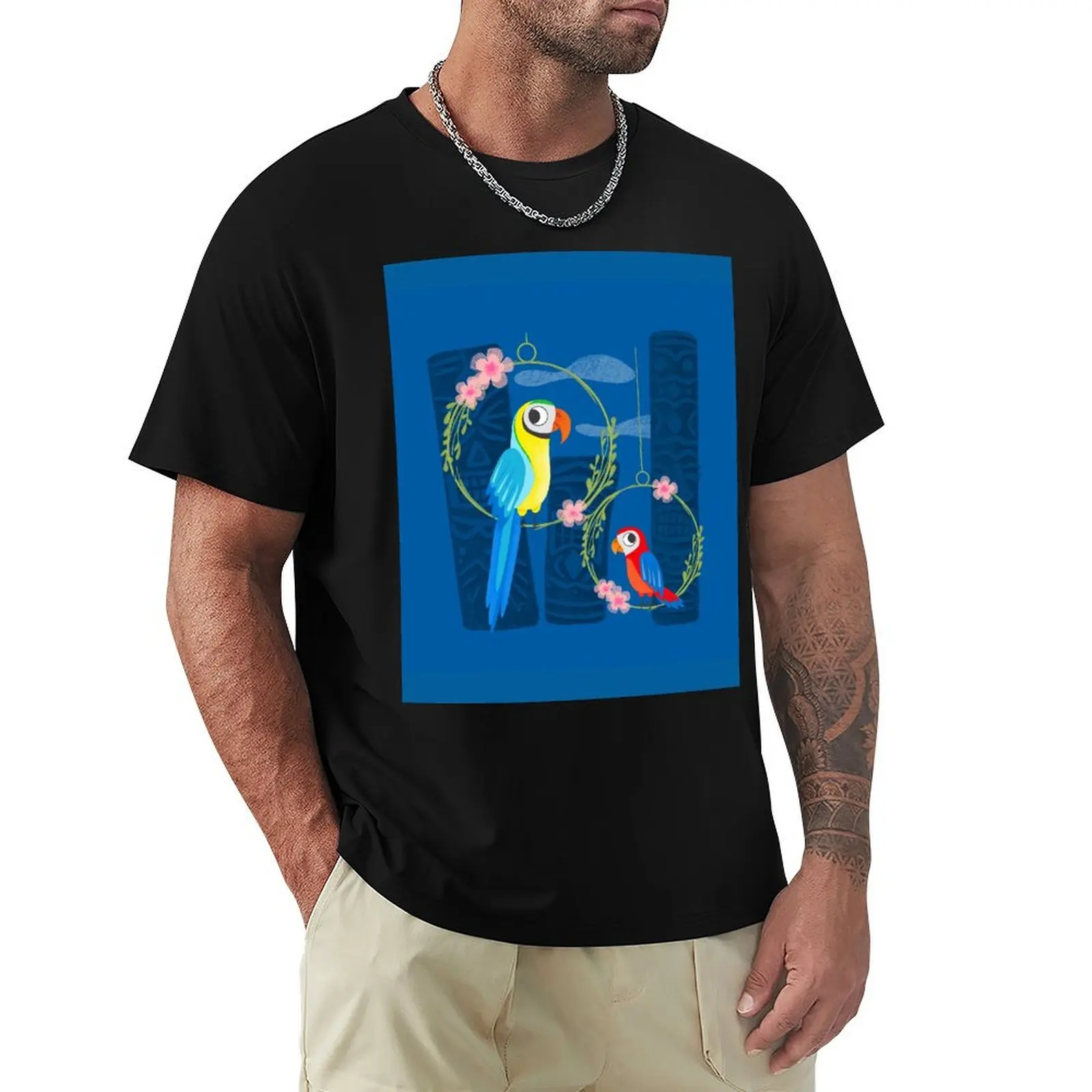Squeaky Beakies With Freaky Tikis T-Shirt Big and Tall Crew Neck Tee