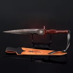 22cm Damascus Steel Sword Game Peripheral Ancient tradition Cold weapon Sword Uncut Katana Blade Accessorie Gift Toy collection